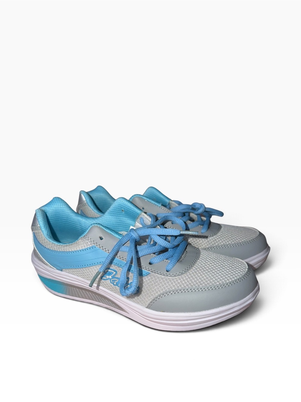 Women's FRSHION Light Blue and Gray Athletic Sneakers Size 8.5